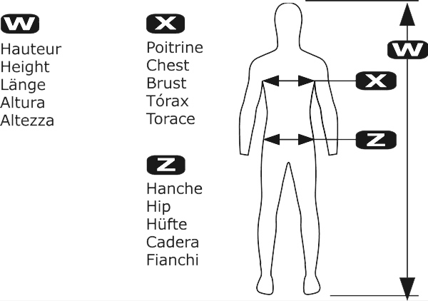 Beuchat size charts